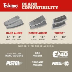 Eskimo Pistol Bit 2.0, Drill-Adaptive Auger, 8-Inch or 10-Inch, Centering Point, Turbo Cutting System, Bit-Saving Top Plate