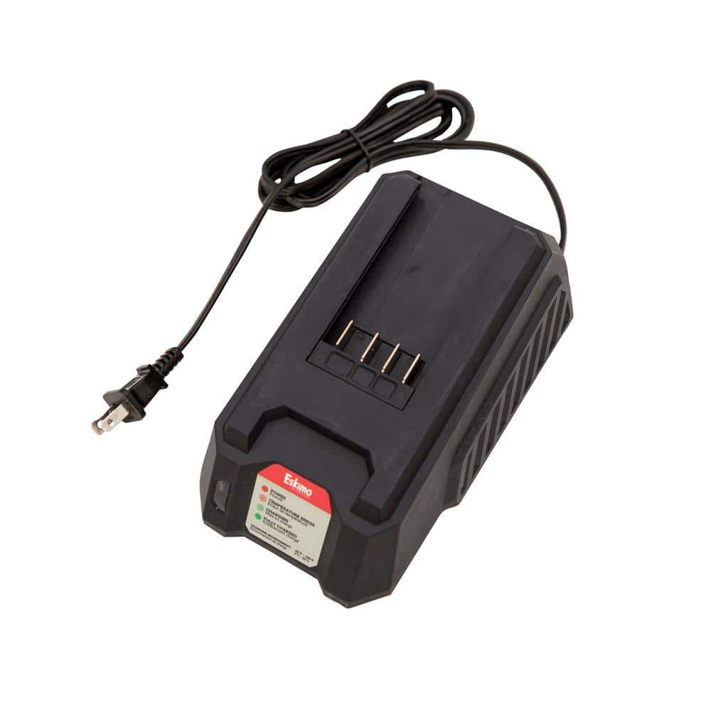 Eskimo E40 Battery Charger, 40-Volt Lithium-ion, Black, 2-Amp Charger, Smart Charging, Indicator Light
