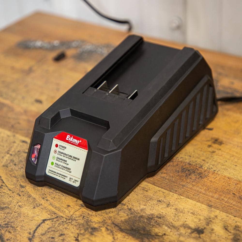 Eskimo E40 Battery Charger, 40-Volt Lithium-ion, Black, 2-Amp Charger, Smart Charging, Indicator Light
