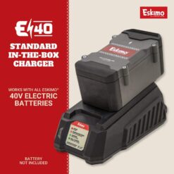 Eskimo E40 Battery Charger, 40-Volt Lithium-ion, Black, 2-Amp Charger, Smart Charging, Indicator Light