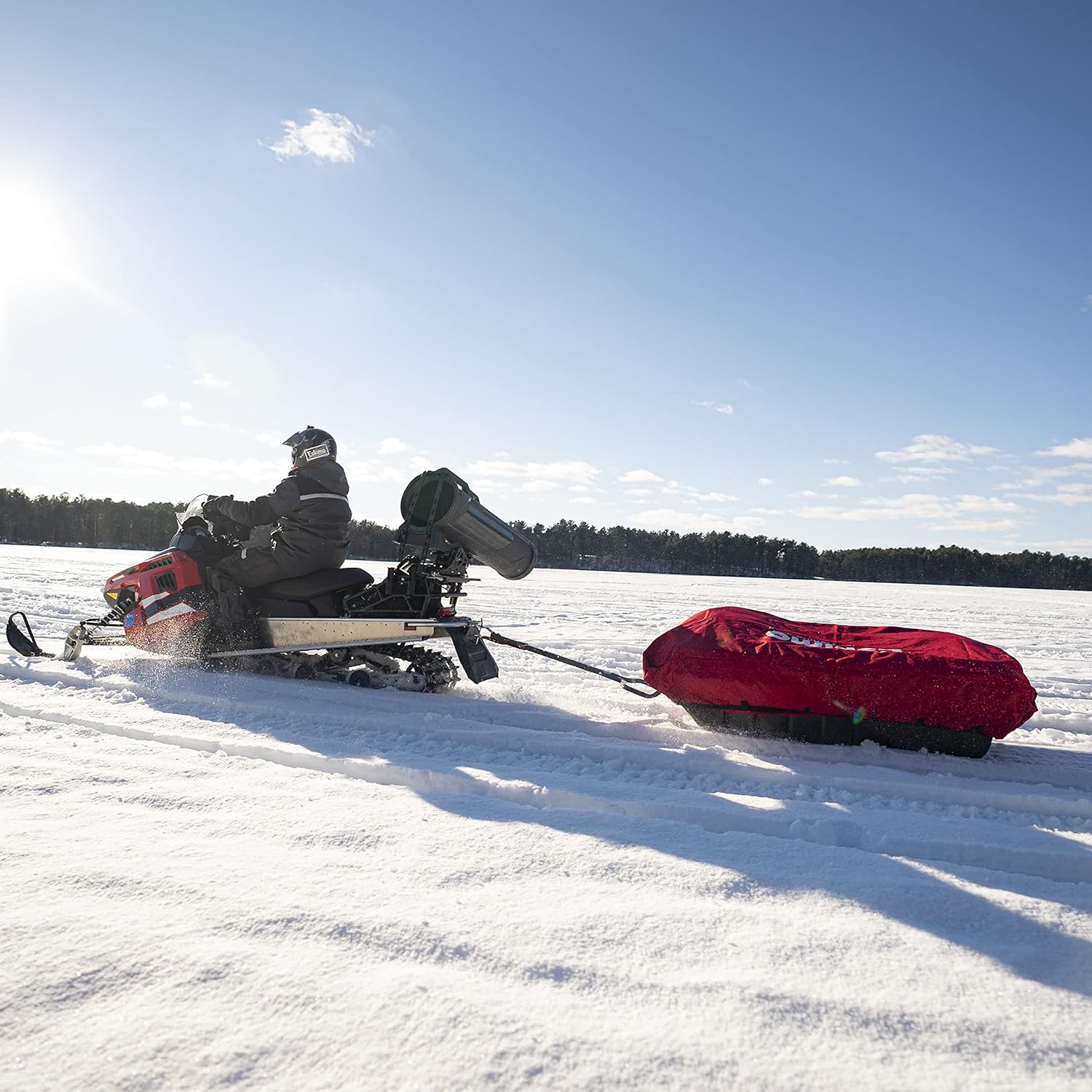 Eskimo 34120 64" Sled Travel Cover, Black/Red