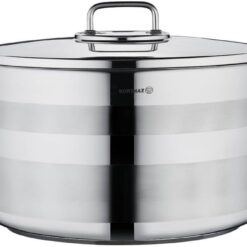 Korkmaz Astra2 Stainless Steel Pot, High-Performance Multi-Purpose Cookware with Lid, 15.85 Quart