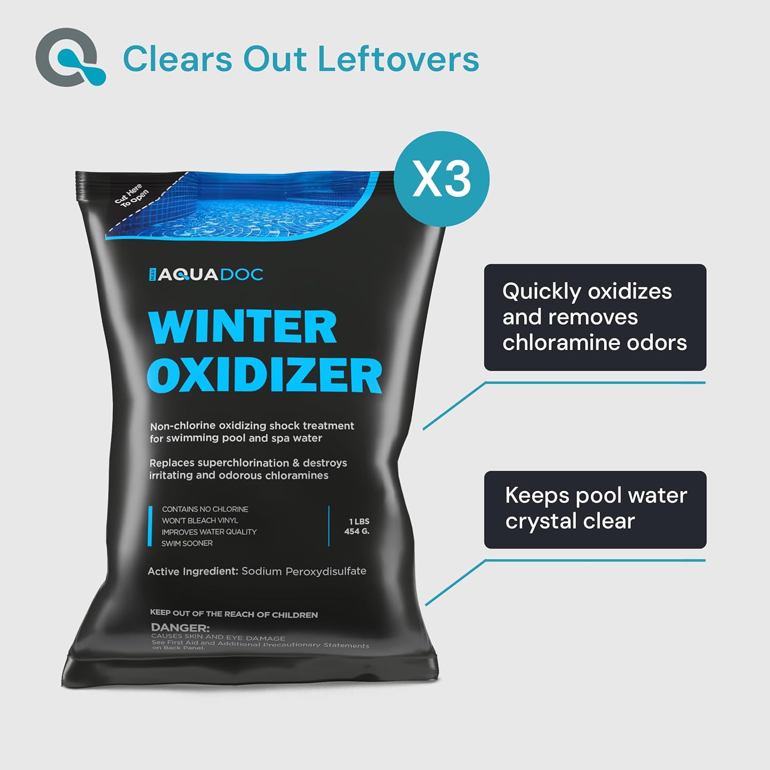AquaDoc Pool Winterizing Kit for Closing Pools - Treats Up to 30,000 Gallons - Winter Closing Kit for Inground and Above Ground Pools - Winterizing Pool Chemicals Made in USA