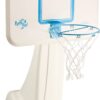Dunn-Rite PoolSport Swimming Pool Basketball Hoop w/Ball, Base, & 13.5 Inch Stainless Steel Rim for Adults & Kids, Choose Basketball or Volleyball Combo
