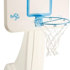 Dunn-Rite PoolSport Swimming Pool Basketball Hoop w/Ball, Base, & 13.5 Inch Stainless Steel Rim for Adults & Kids, Choose Basketball or Volleyball Combo