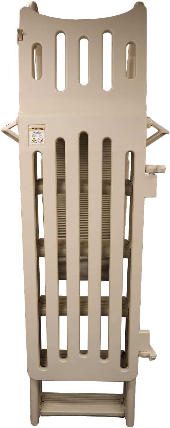 Confer Plastics G7200 Roll Guard Self Closing Self Latching Pool Ladder Safety Gate with 73-inch High Latch and Included Padlock, GATE ONLY for Use on 7200 RollGuard A-Frame Ladder Only, Warm Grey