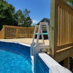 Confer Plastics 635-52X Sturdy Above Ground in-Pool Swimming Pool Ladder for Decks Adjustable from 46