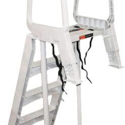 Main Access 200700T Smart Choice Comfort Incline Outside Pool Ladder Heavy-Duty Adjustable Resin Ladder for 48-54 Inch Above Ground Swimming Pools, Gray