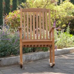 Cambridge Casual Heaton Natural Teak Wood Frame Rocking Chair with Slat Seat