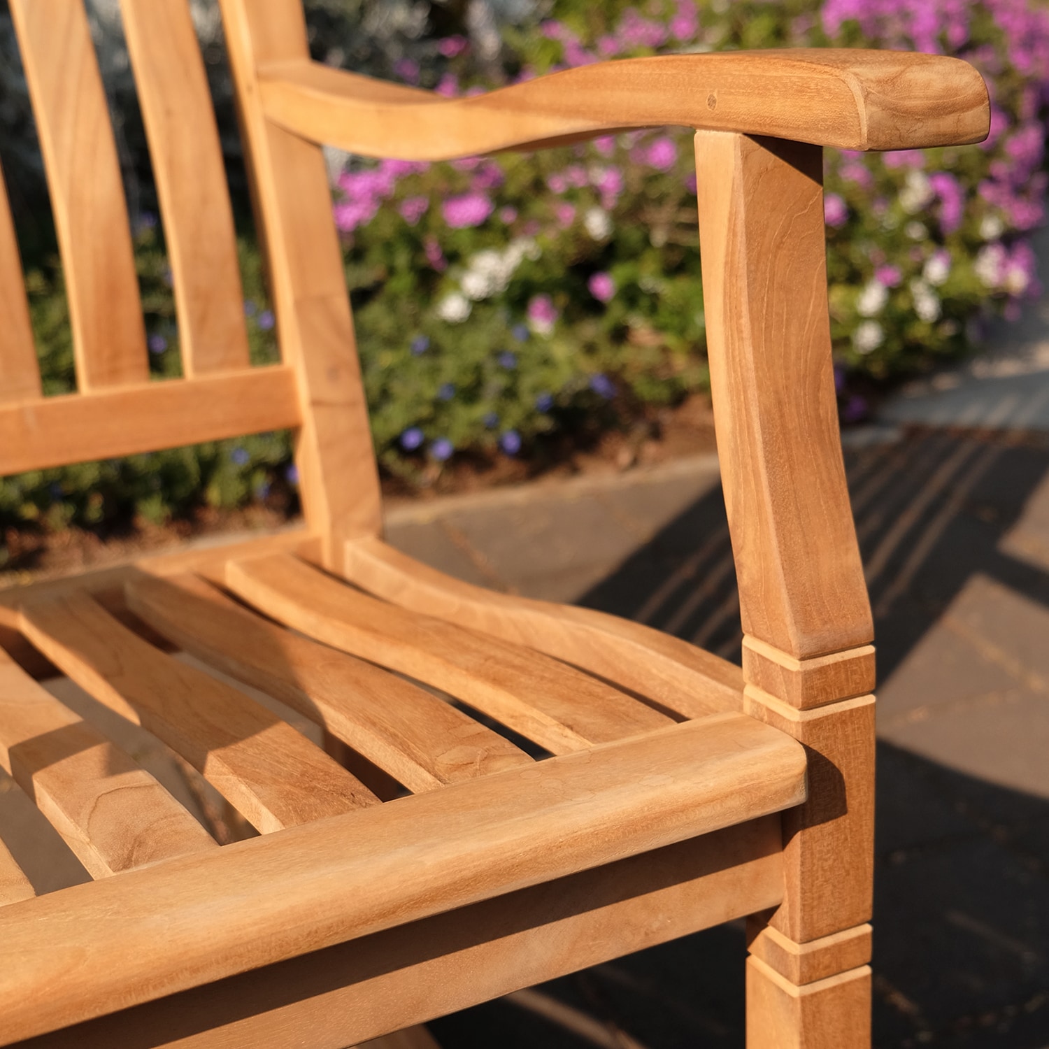 Cambridge Casual Heaton Natural Teak Wood Frame Rocking Chair with Slat Seat