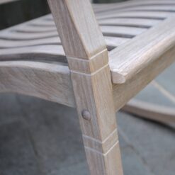 Cambridge Casual Heaton Weathered Gray Teak Wood Frame Rocking Chair with Slat Seat