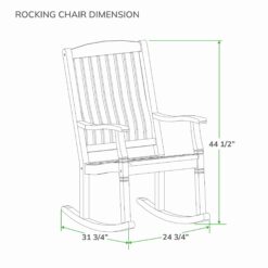 Cambridge Casual Heaton Weathered Gray Teak Wood Frame Rocking Chair with Slat Seat