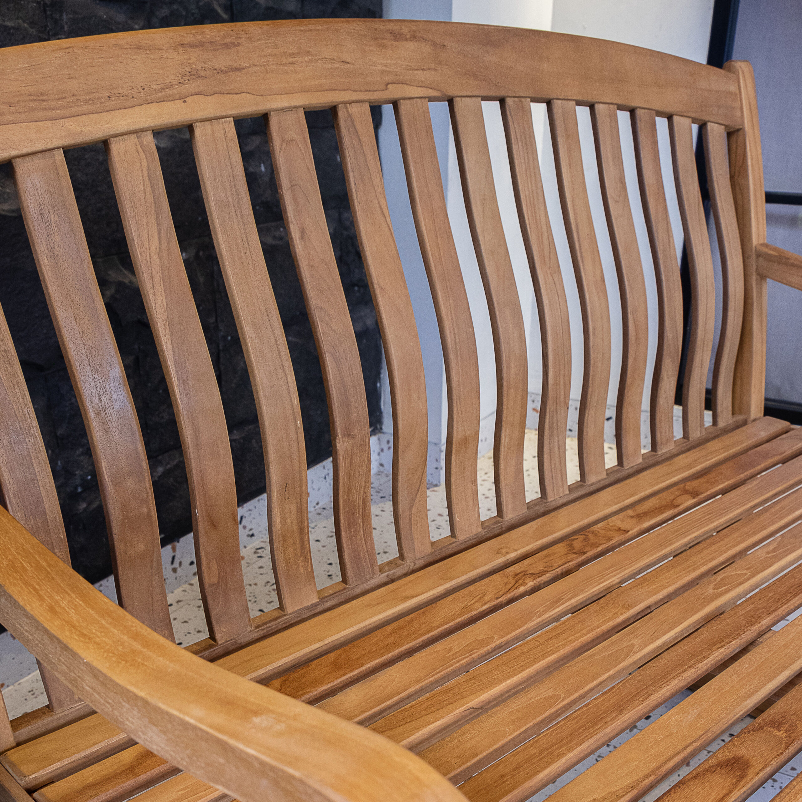 Cambridge Casual Colton 2 -person Natural Teak Wood Outdoor Glider