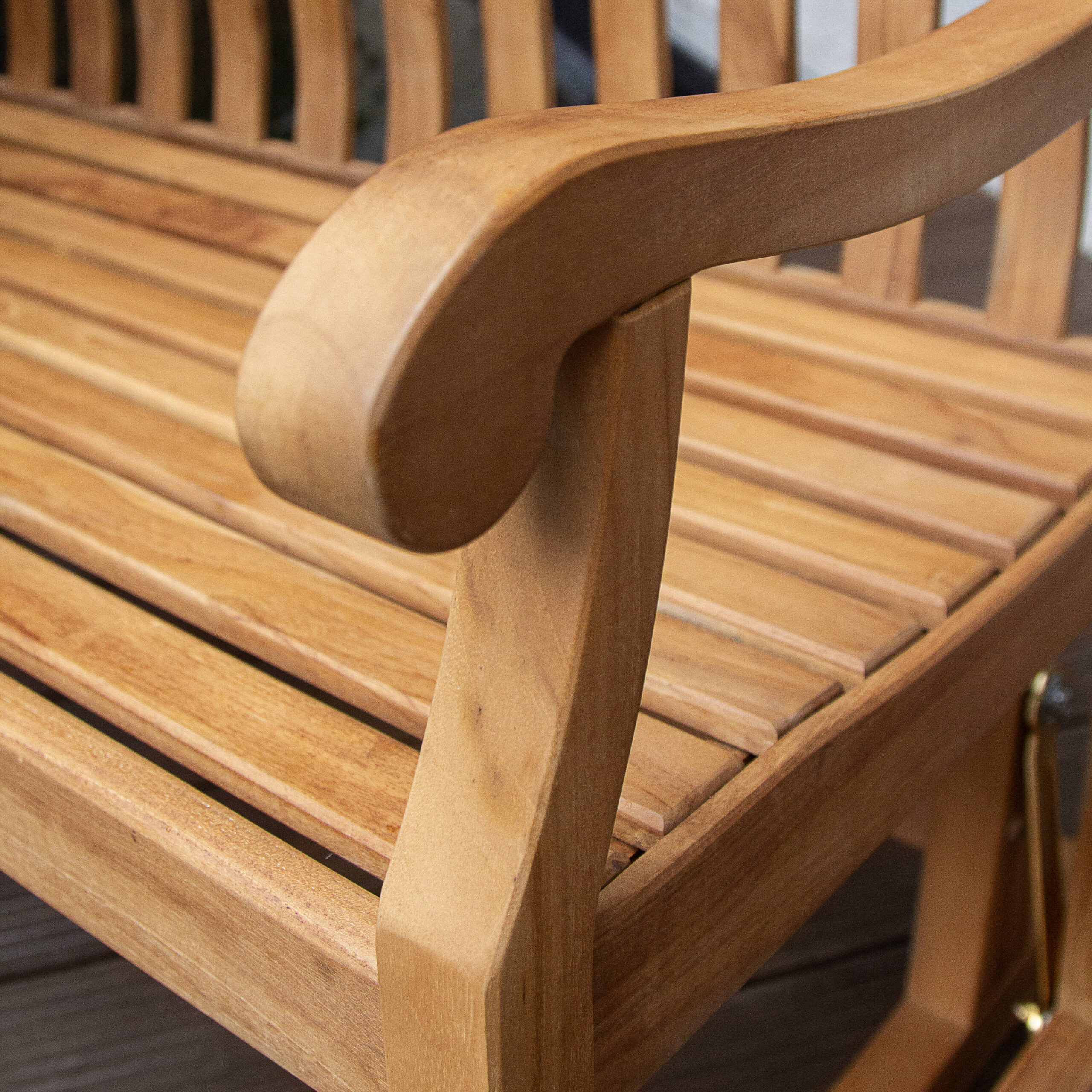 Cambridge Casual Colton 2 -person Natural Teak Wood Outdoor Glider