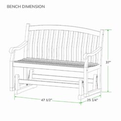 Cambridge Casual Colton 2 -person Natural Teak Wood Outdoor Glider