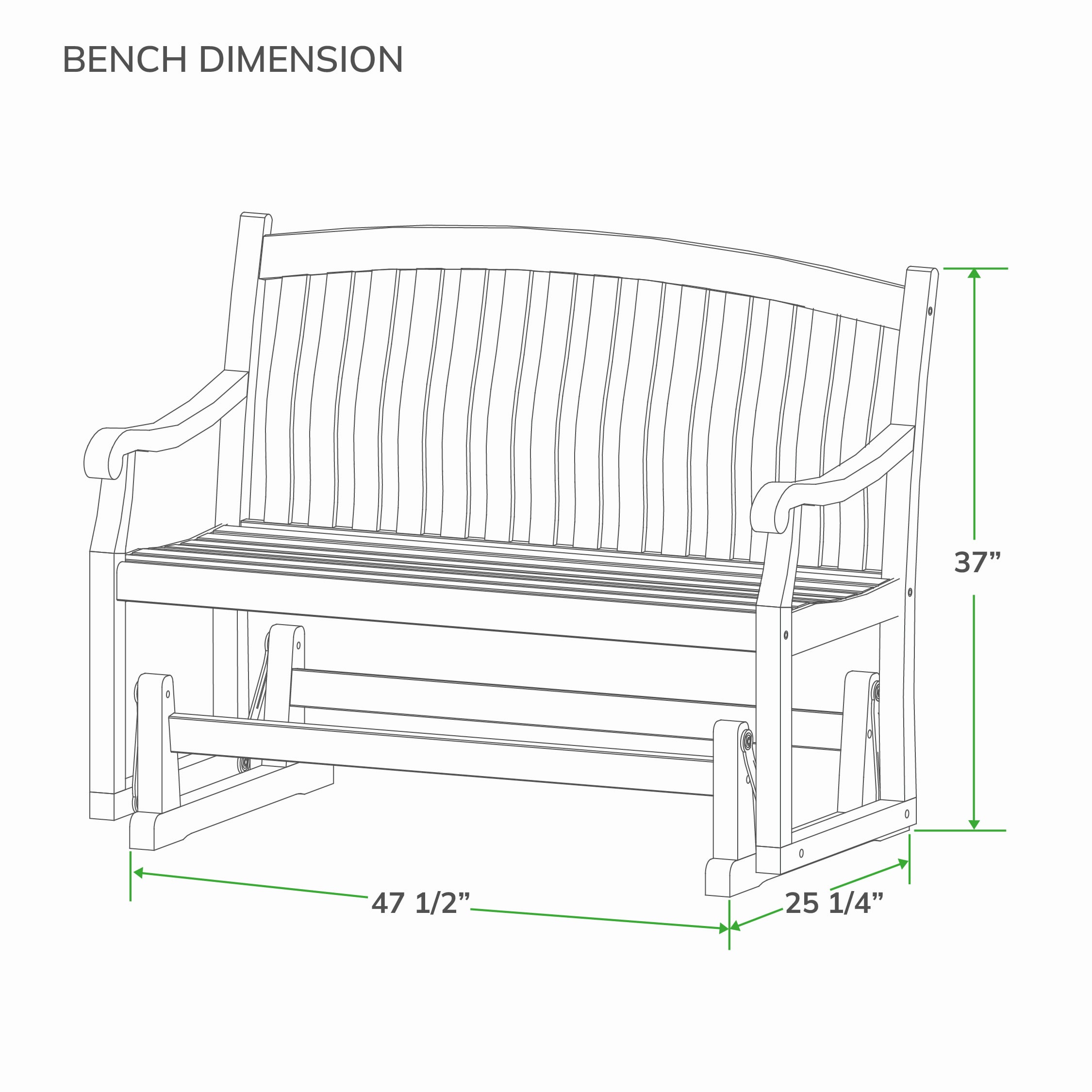 Cambridge Casual Colton 2 -person Natural Teak Wood Outdoor Glider