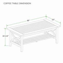Cambridge Casual Chester Teak Wood Rectangle Outdoor Coffee Table 25-in W x 48-in L