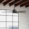 Hunter Phenomenon HunterSMART 60-in Matte Black with Dark Gray Oak Blades Smart Ceiling Fan With Light and Wall Control Included 7 -Blade