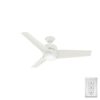 Hunter Havoc Weathermax 54-in Fresh White with Fresh White Blades LED Uncovered Outdoor Ceiling Fan With Light and Wall Control Included 3 -Blade
