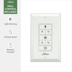 Hunter Havoc Weathermax 54-in Fresh White with Fresh White Blades LED Uncovered Outdoor Ceiling Fan With Light and Wall Control Included 3 -Blade