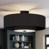 Hunter Jasmine Roth Brookside 30-in Matte Black with Matte Black Blades Fandelier Ceiling Fan With Light 3 -Blade