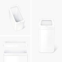 simplehuman 25 Liter / 6.6 Gallon Slim Open Top Small Trash Can, Commercial Grade Heavy Gauge Office Trash Can, White Stainless Steel