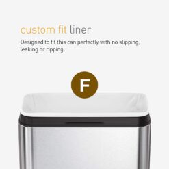 simplehuman 25 Liter / 6.6 Gallon Slim Open Top Small Trash Can, Commercial Grade Heavy Gauge Office Trash Can, White Stainless Steel