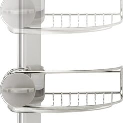 simplehuman 8' Tension Pole Shower Caddy, Stainless Steel and Anodized Aluminum
