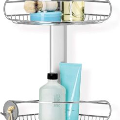 simplehuman 8' Tension Pole Shower Caddy, Stainless Steel and Anodized Aluminum
