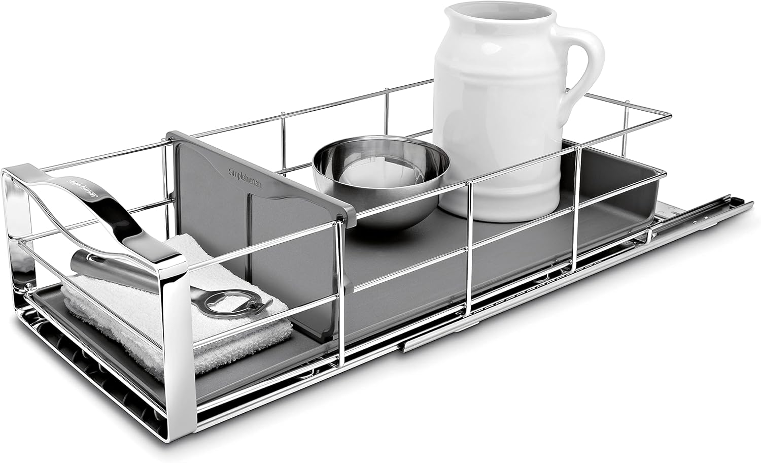 simplehuman 9 inch Pull-Out Cabinet Organizer, Heavy-Gauge Steel Frame