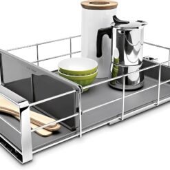 simplehuman 14 inch Pull-Out Cabinet Organizer, Heavy-Gauge Steel Frame, gray