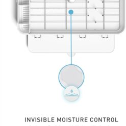 simplehuman Large Capacity Dish Drying Rack with Stainless Steel Frame, 360º Easy Drain Swivel Spout, Utensil & Wine Glass Holder, Anti-Residue Coating, Moisture Control Surface, White