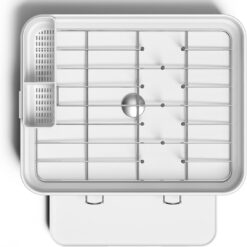 simplehuman Compact Dish Drying Rack with Stainless Steel Frame, 360º Easy Drain Swivel Spout, Utensil Holder, Anti-Residue Coating, Moisture Control Surface, White