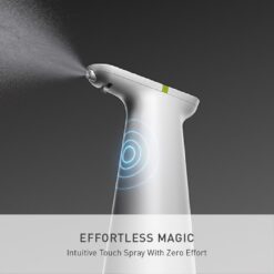simplehuman Sensor Spray, Intuitive Touch 12 oz Continuous Spray Bottle, Superfine Mist, Wide-coverage Cone & Ultra-precise Jet, Refillable & Rechargeable, Multi-Use, White