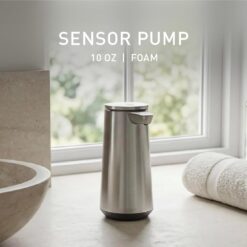simplehuman Foam Sensor Pump, 10 oz., Automatic Soap Dispenser for Kitchen and Bathroom, Touchless Motion Sensor, Variable Dispense, Rechargeable, High Grade Brushed Stainless Steel