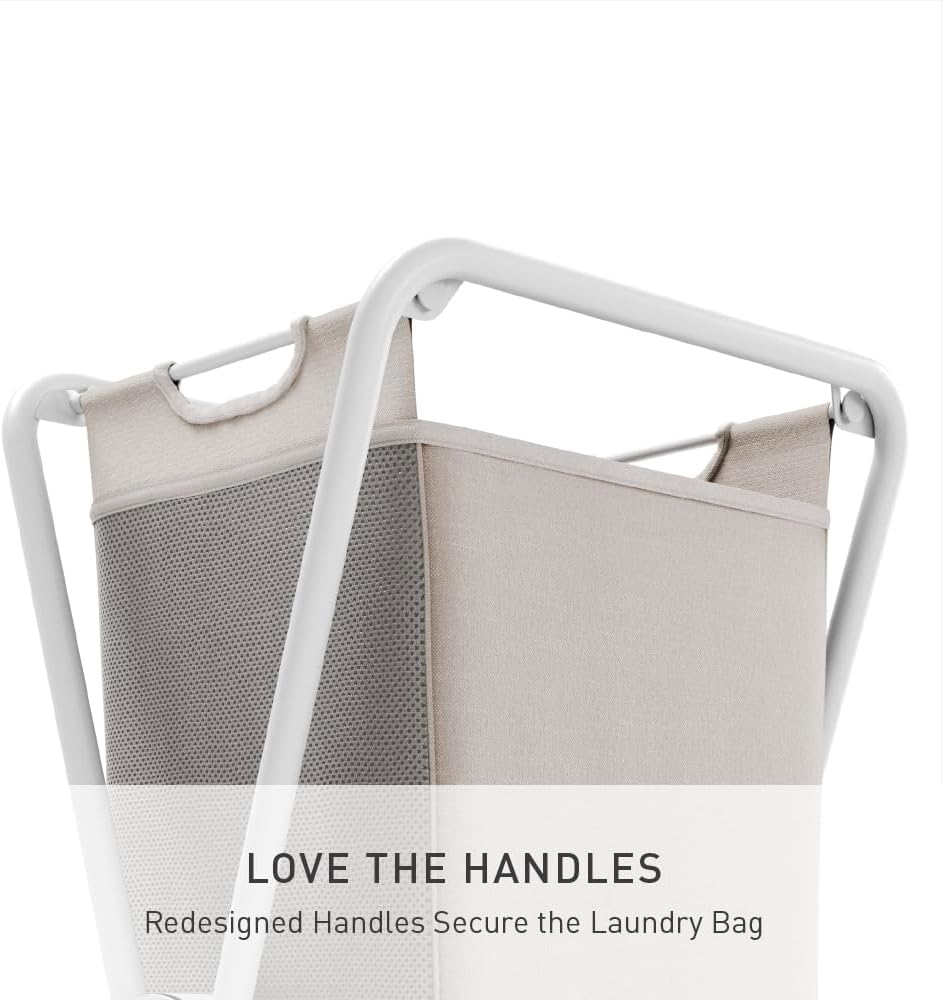 simplehuman single x-frame laundry hamper, White, 65L