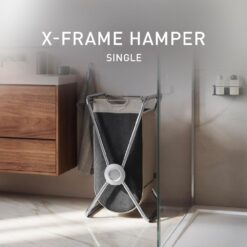 simplehuman single x-frame laundry hamper, Chrome, 65L