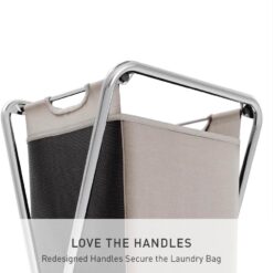 simplehuman single x-frame laundry hamper, Chrome, 65L