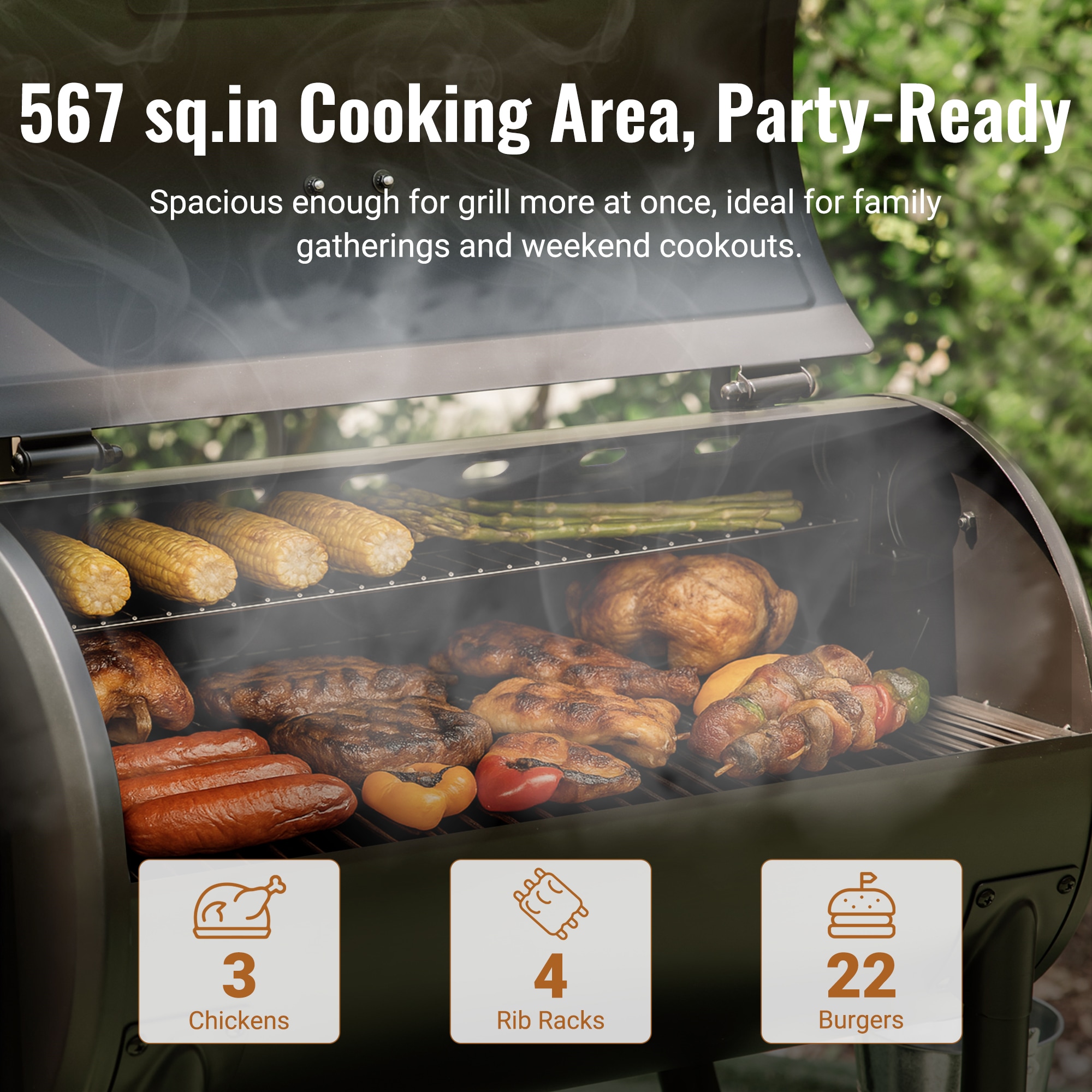 Z GRILLS ZPG-550B 567-Sq. in Black Pellet Grill