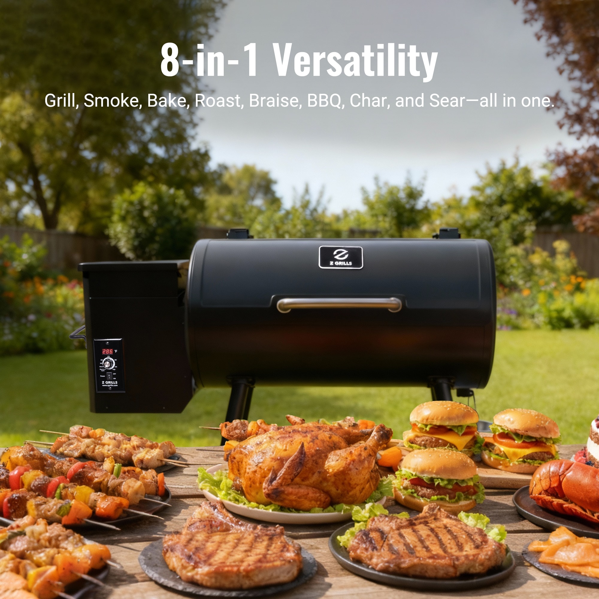 Z GRILLS ZPG-550B 567-Sq. in Black Pellet Grill