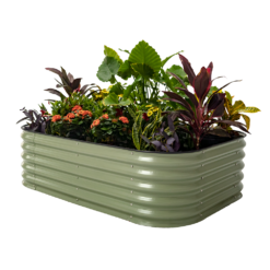Vego Garden 42-in W x 60-in L x 17-in H Olive Green Metal Raised Garden Bed