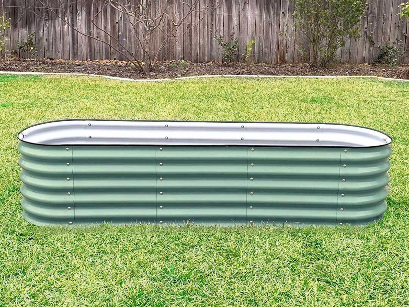 Vego Garden 42-in W x 60-in L x 17-in H Olive Green Metal Raised Garden Bed