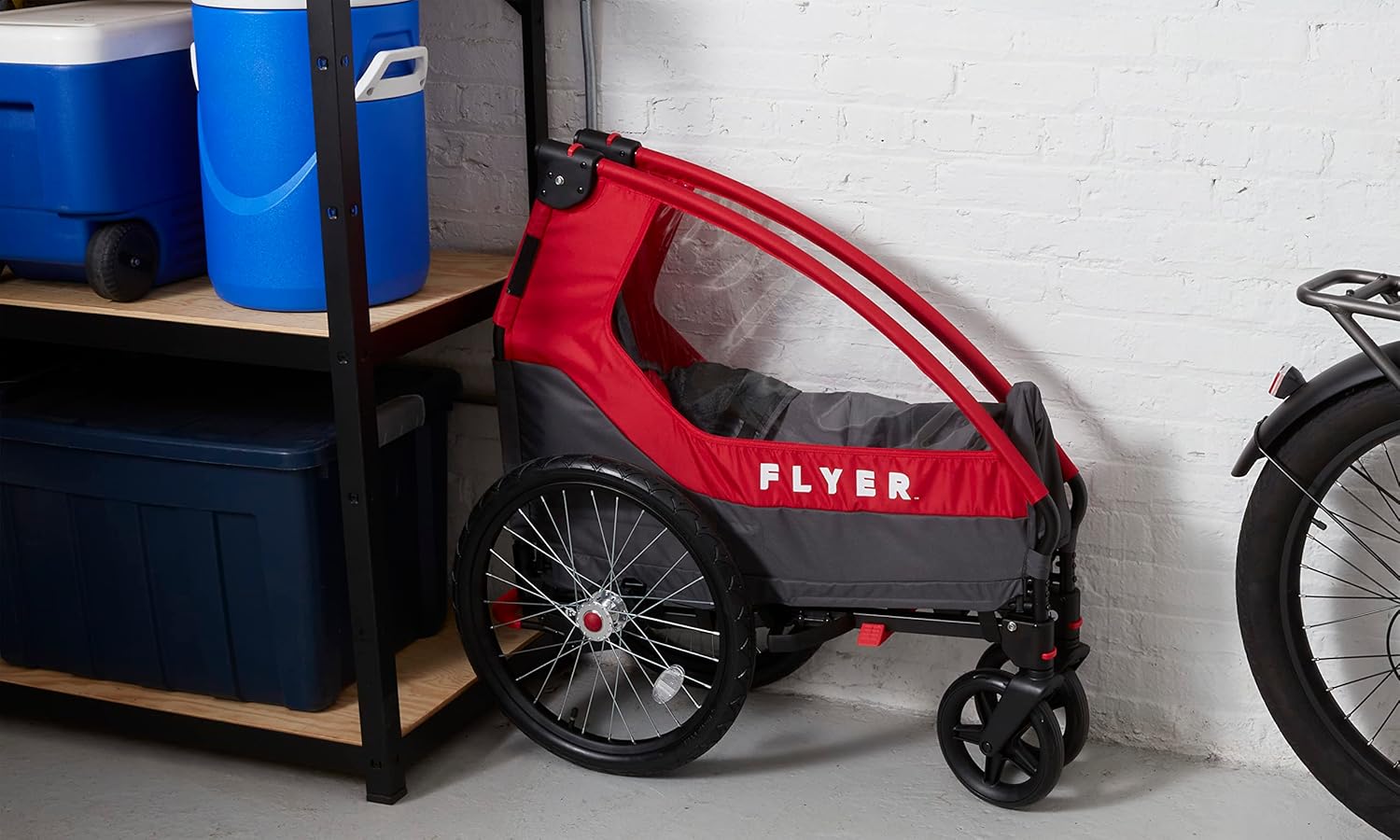 Radio Flyer Duoflex 2 in 1 Bike Trailer and Double Stroller for Toddlers, 1+ Years
