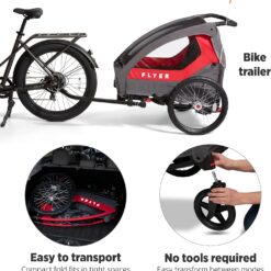 Radio Flyer Duoflex 2 in 1 Bike Trailer and Double Stroller for Toddlers, 1+ Years