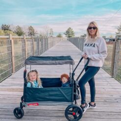 Radio Flyer Wagon for Kids, Baby Stroller, Outside Toys for Toddlers 1-3, Rolling Cart, Beach Cart with Wheels, Trav'ler Stroller Wagon with Protective Cover, for Ages 1+ Years