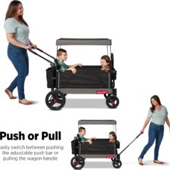 Radio Flyer Wagon for Kids, Baby Stroller, Outside Toys for Toddlers 1-3, Rolling Cart, Beach Cart with Wheels, Trav'ler Stroller Wagon with Protective Cover, for Ages 1+ Years