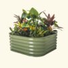 Vego Garden 17-cu ft 42-in W x 42-in L x 17-in H Olive Green Galvanized Metal Raised Garden Bed