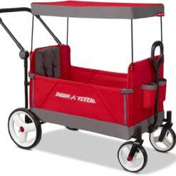 Radio Flyer Wagon for Kids, Baby Stroller, Outside Toys for Toddlers 1-3, Rolling Cart, Beach Cart with Wheels, Convertible Stroller Wagon for Kids Ages 1+ Years, Red