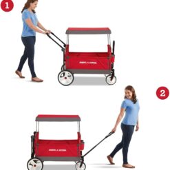 Radio Flyer Wagon for Kids, Baby Stroller, Outside Toys for Toddlers 1-3, Rolling Cart, Beach Cart with Wheels, Convertible Stroller Wagon for Kids Ages 1+ Years, Red