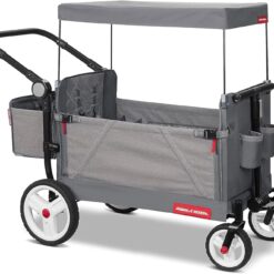 Radio Flyer Odyssey Collapsible Stroll N Wagon with Storage Bag, Light Gray